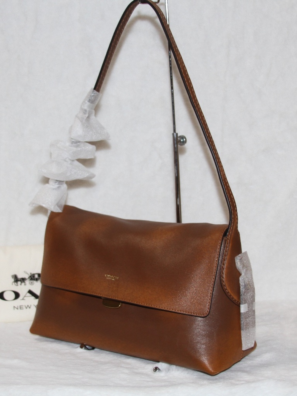 NWT COACH Chelsea Shoulder Bag 30 Loved Leather Purse Handbag Brown - Picture 4 of 9